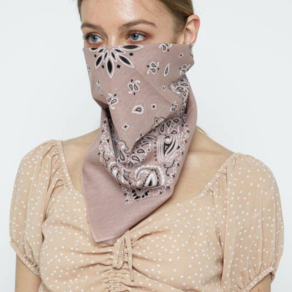 New Rose Vintage paisley COTTON face mask bandana new hair scarf retro